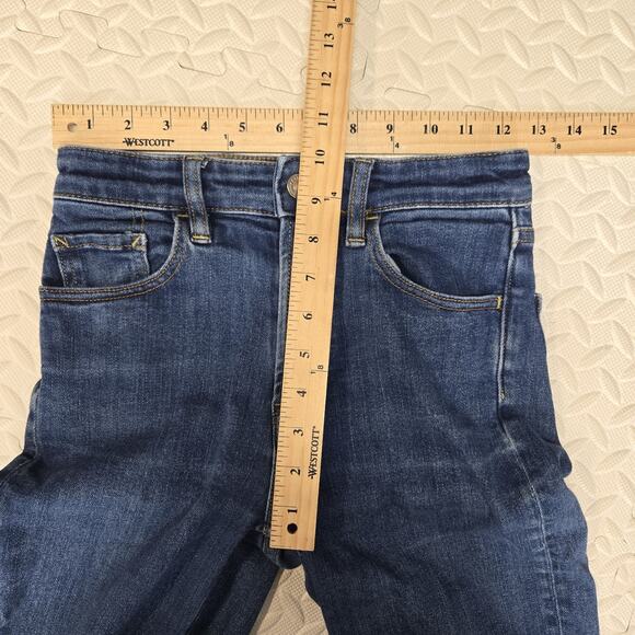 Faherty Jeans Womens 25 Straight Leg Distressed Organic Cotton Mid Rise Indigo - Picture 12 of 14